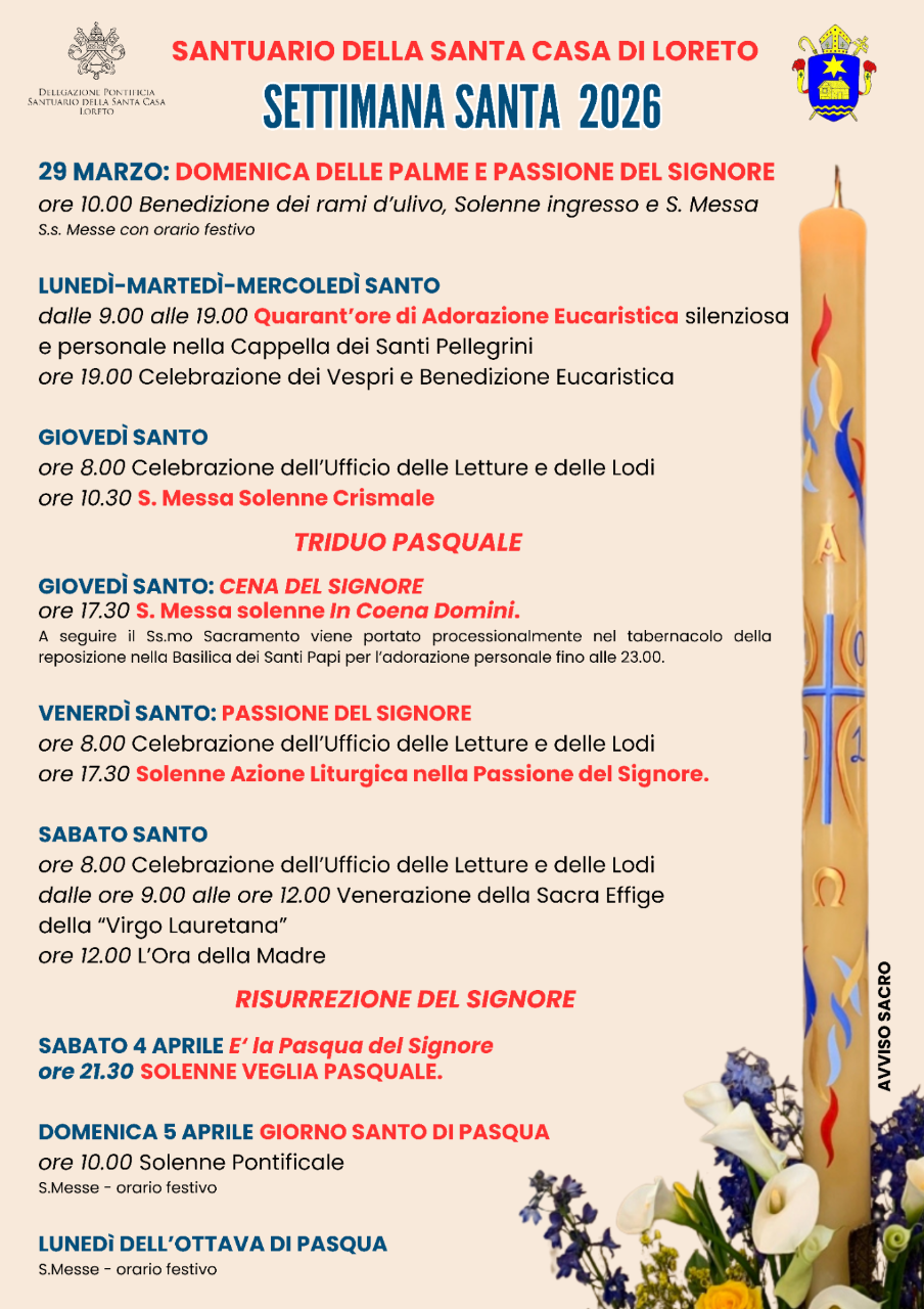 SETTIMANA SANTA E PASQUA 2026