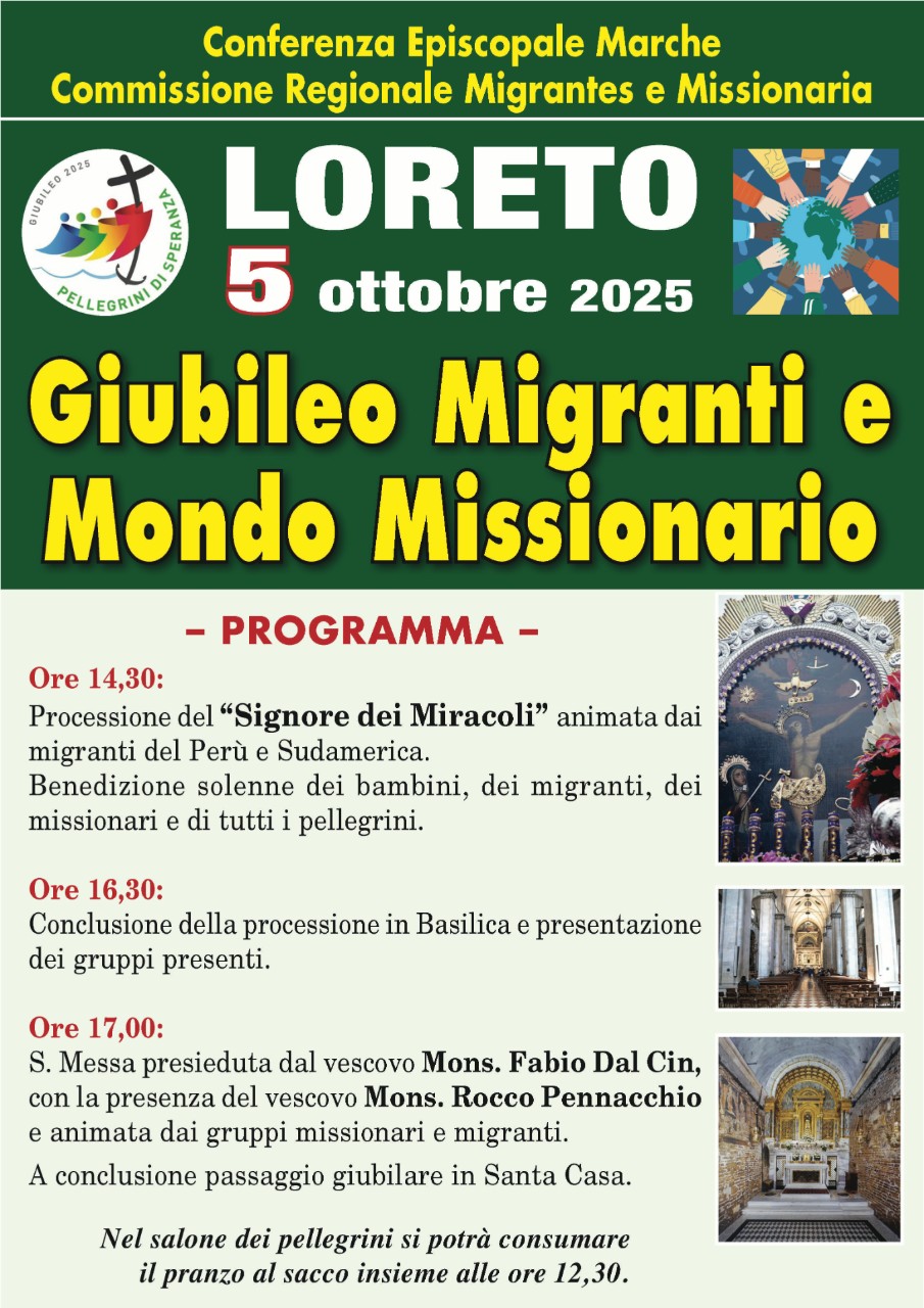 5 ottobre GIUBILEO DEI MIGRANTI E DELLA COMUNITA' PERUVIANA REGIONALE