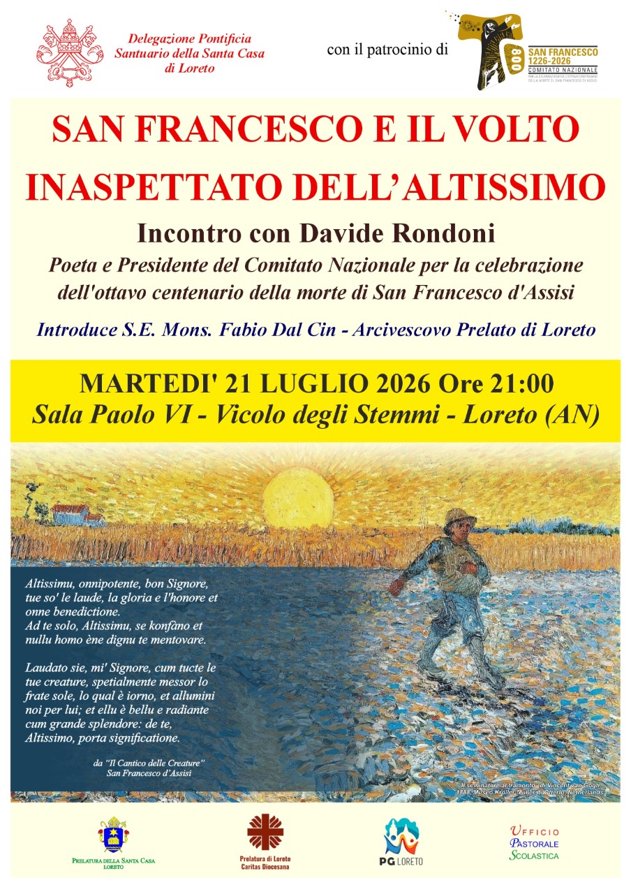 21 luglio 2026: Incontro con il Dott. Davide Rondoni
