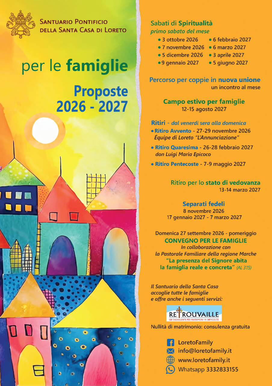 Presentate le proposte pastorali 2026-2027: al Santuario di Loreto un nuovo anno dedicato alle famiglie